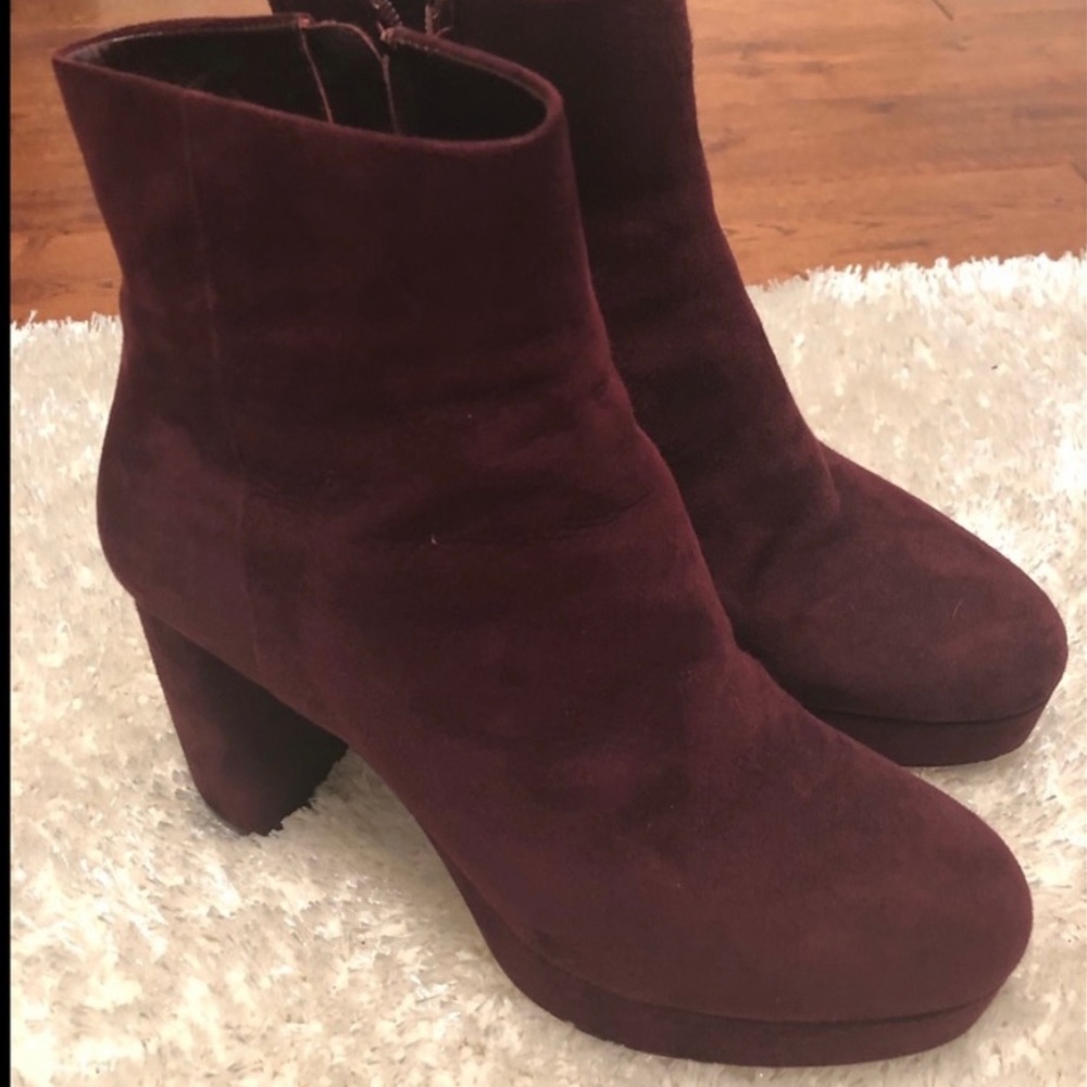 Miu Miu Suede Boots - Sz 8 Merlot / Burgundy